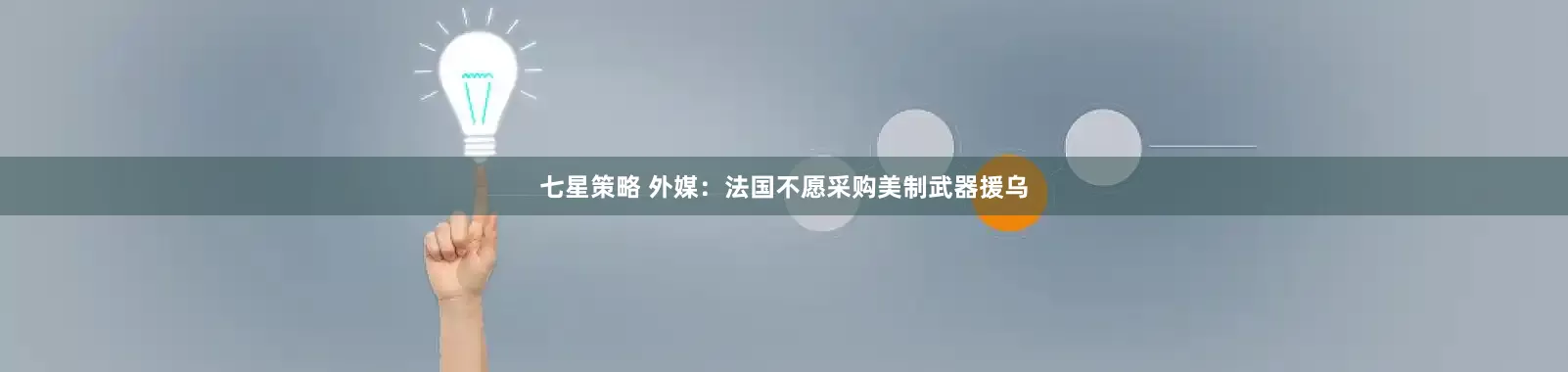 七星策略 外媒：法国不愿采购美制武器援乌