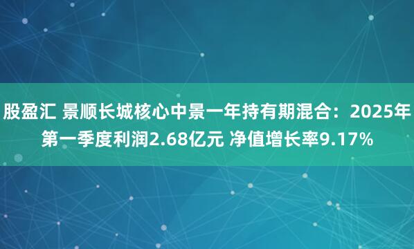 股盈汇 景顺长城核心中景一年持有期混合：2025年第一季度利润2.68亿元 净值增长率9.17%